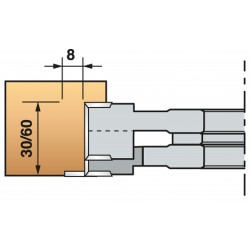 PORTE-OUTILS A FEUILLURER EXTENSIBLE DE 30 A 60 MM DIAMETRE 200 MM