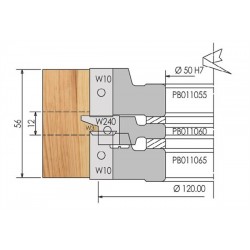 Porte-outils bouvetage symétrique à plaquettes