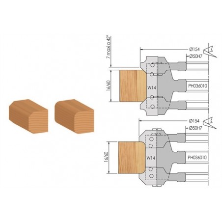 Jeu de Porte-outils a dresser, arrondir et chanfreiner à plaquettes