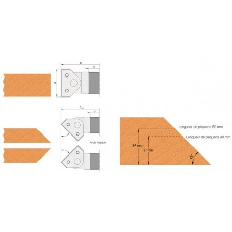 Porte-outils a géometrie variable à plaquettes