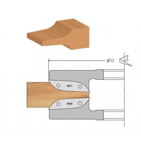 Porte-outils à plate-bande profil à gorge à plaquettes
